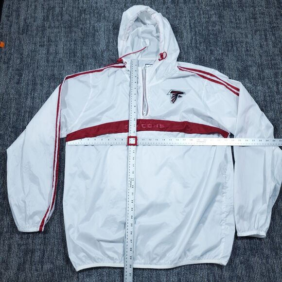 White Atlanta Falcons Rain Jacket Size XL NFL Team Apparel Windbreaker - Picture 10 of 14